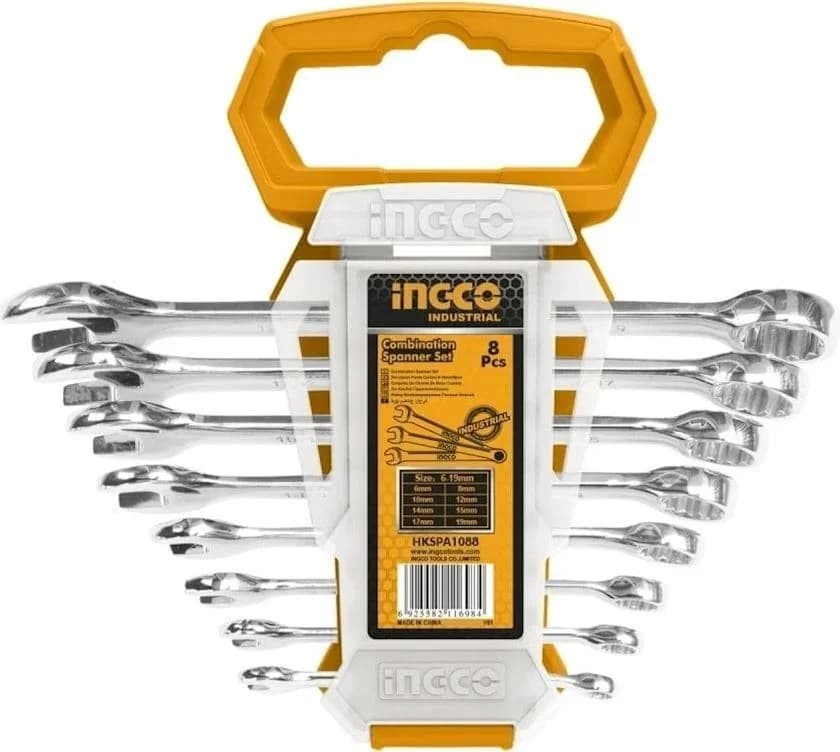Back-Nakidnoy Key Set 8 Fabric 6-19mm Ingco HKSA1088