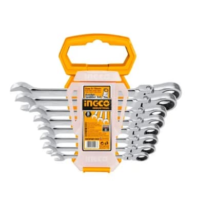 Набор ключей трещины 8 ткань 8-19 мм Ingco hkspar1083