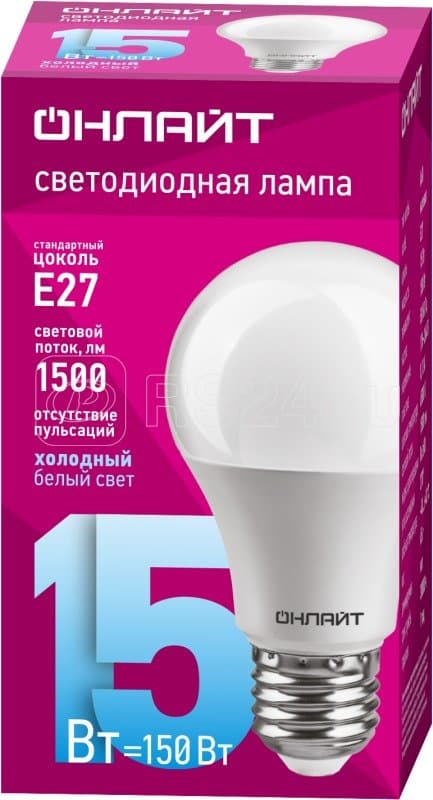 Lamp OLL-A60 15W 230V 6500k E27 ONLIGHT