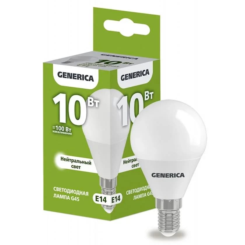 Lamp LED Bay G45 10W 4000K E14 Generica