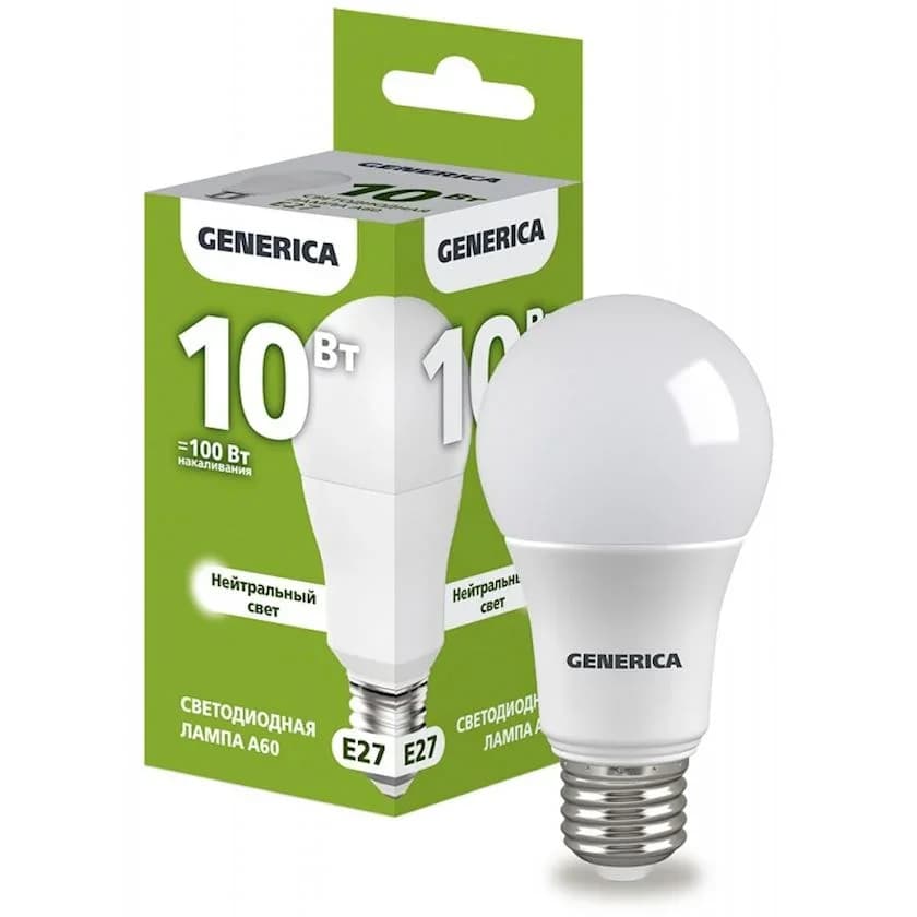 Lamp LED Pears A60 10W 4000K E27 Generica