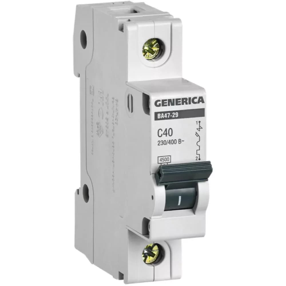 1x40A C Тип 4.5KA Автоматический BA47-29 Generica BA47-29-1-40