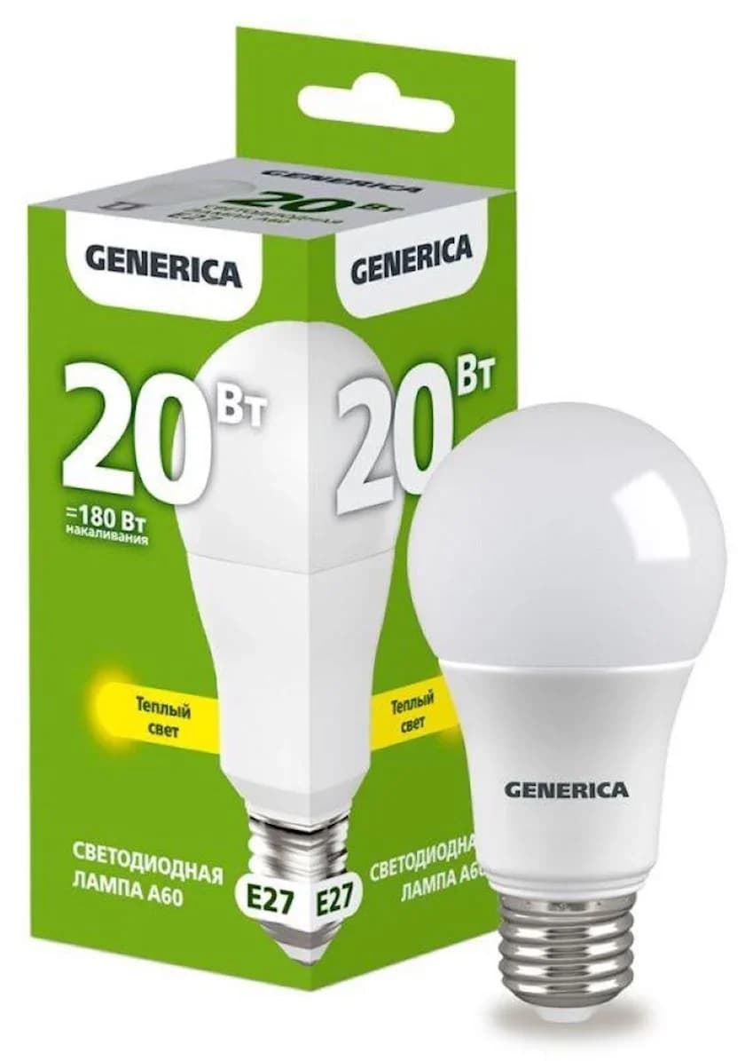 Lamp LED Pears A60 20W 4000K E27 Generica