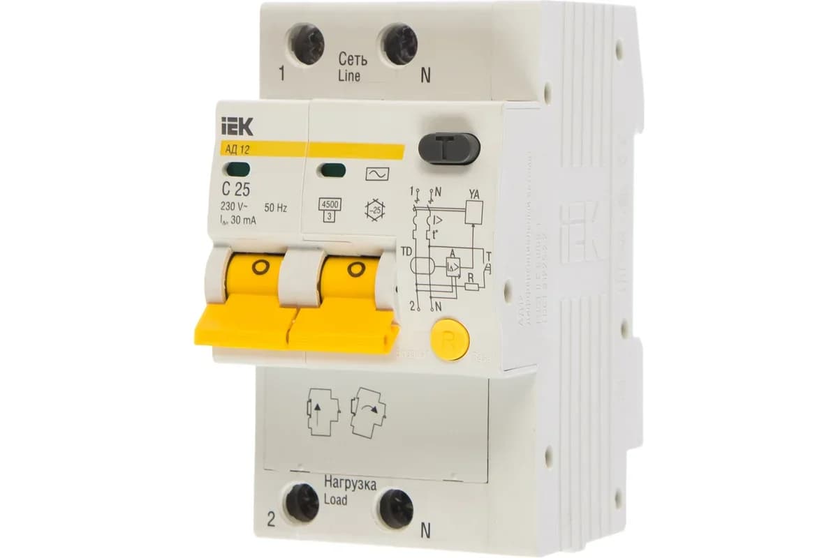 DifferentialAutomatic electricity ED12 2Р C2530MA iek MAD10-2-025-C-030