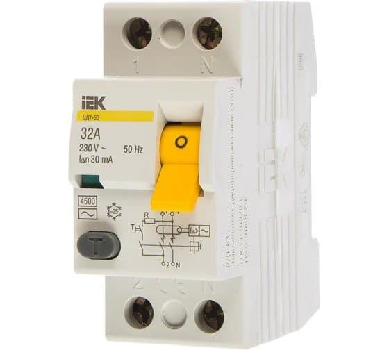 Differential circuit breaker (UZO) VD1-63 2Р 32А 30mА IEK