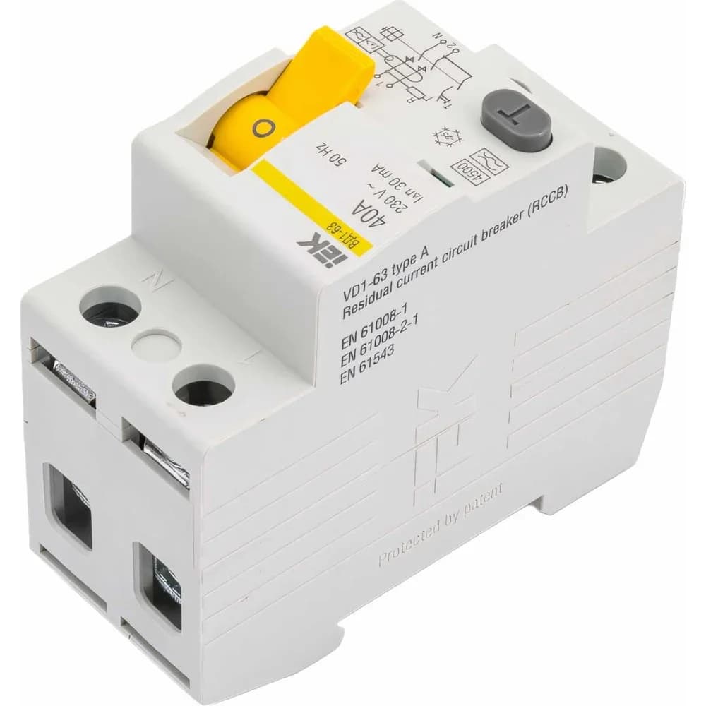 Differential powerer (UZO) VD1-63 2Р 40а 30ma IEK MDV10-2-040-030