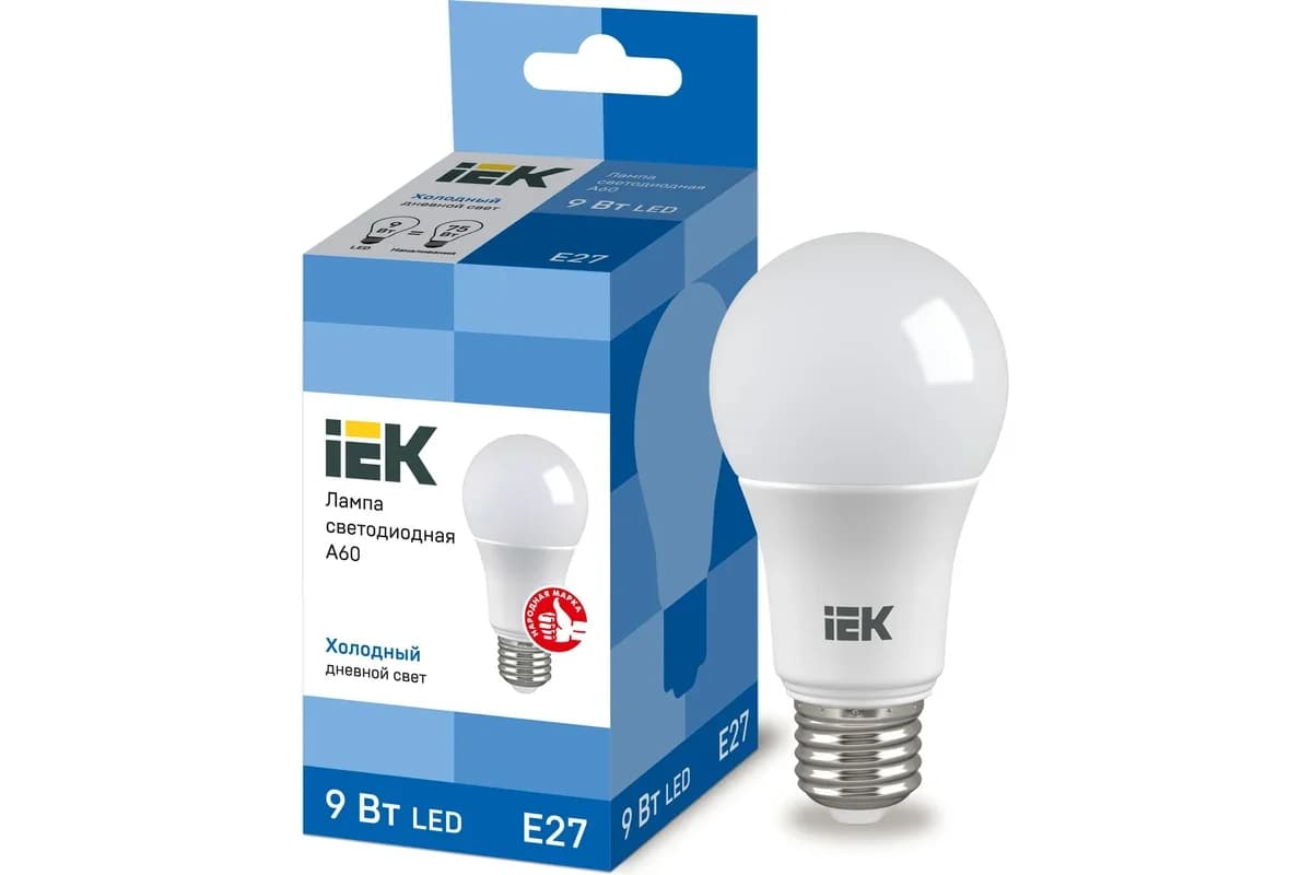 Diodic Lampasa60 Sphere 9VT 230V6500K E27 IEK LLE-A60-9-230-65-E27