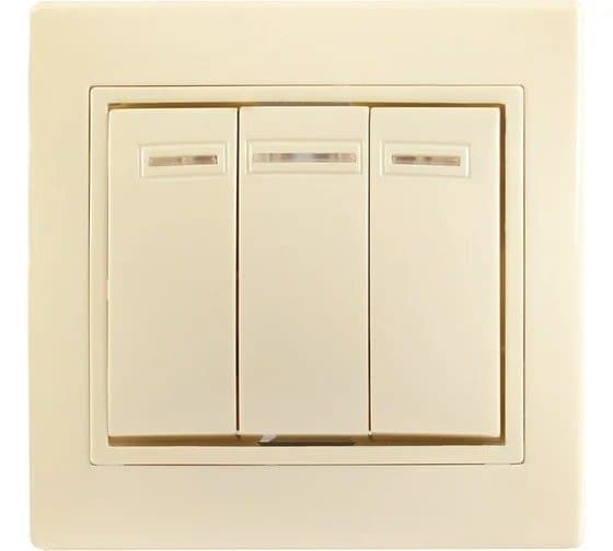 Elektrik açarı 3lü BC10-3-0-KKm 10A Kvarta krem İEK