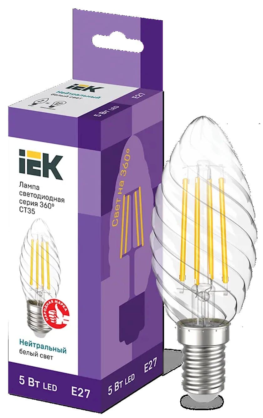 Led E27 şam ST35 360° 5W 4000k 230V İEK