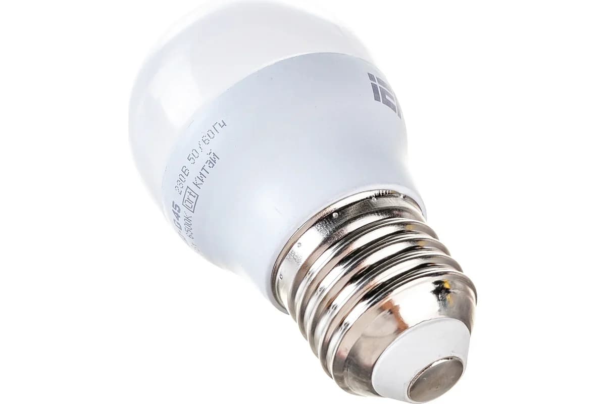 LED E27 Sphere G45 5W 6500K 230V IEK