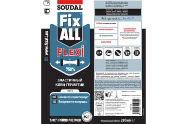 290 мл Эластичный клей-герметик FIX ALL Flexi White Soudal