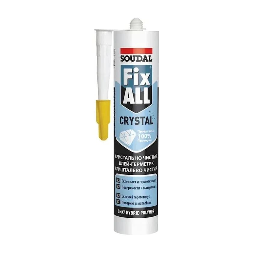 290 мл Эластичный клей-герметик FIX ALL Crystal Transparent Soudal