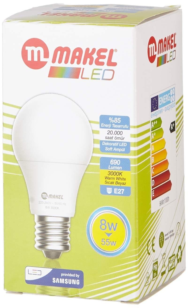 E27 led lamp 8w 3000k MAKEL BC08.0W-0227M