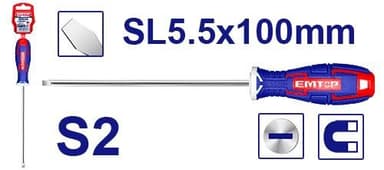 Отвертка SL 5,5x100 мм Emtop