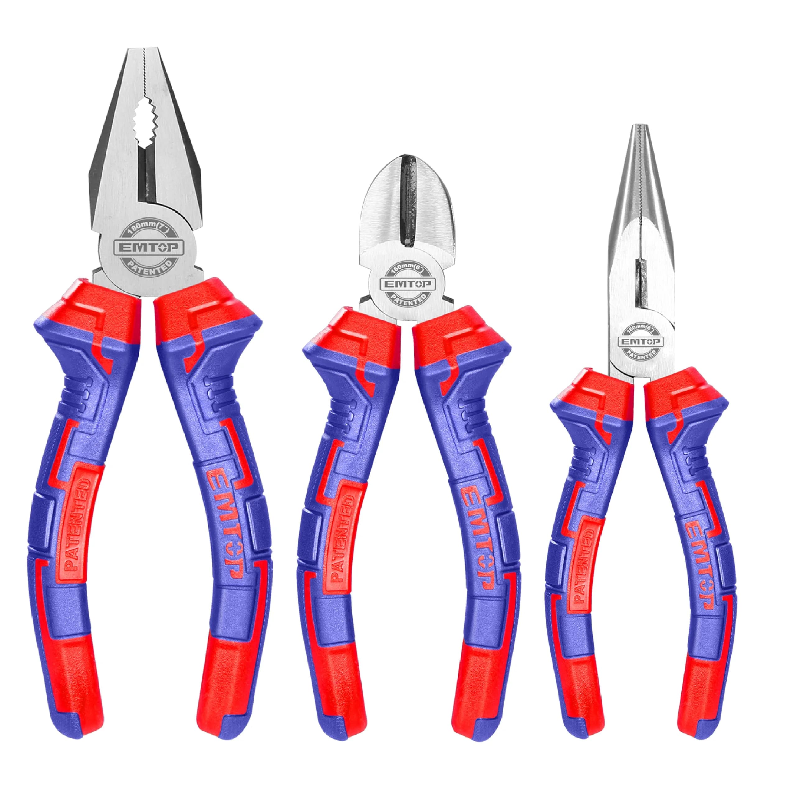 Set of pliers 3 pieces 160-200mm emtop