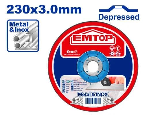 Диск металлический пупок 230x3x22,2 мм Emtop EACDH302301