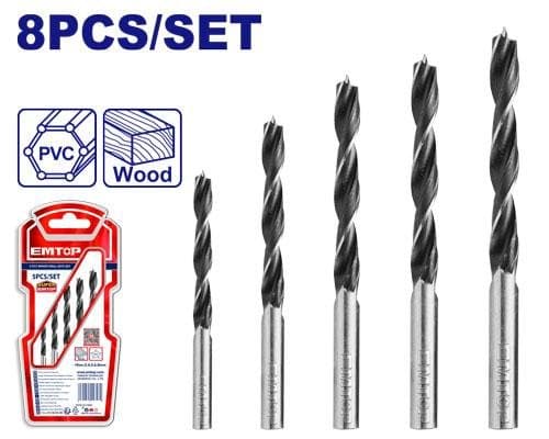 Sverlo Set Wooden 5li emtop ewdbb15055