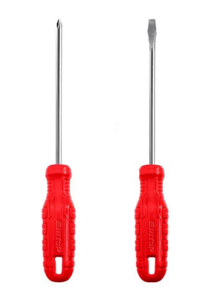 Screwdriver set 2 pieces red emtop