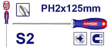 Screwdriver PH 2x125mm Emtop