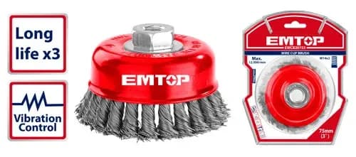 Məftilli fırça 75mm gümüşü Emtop