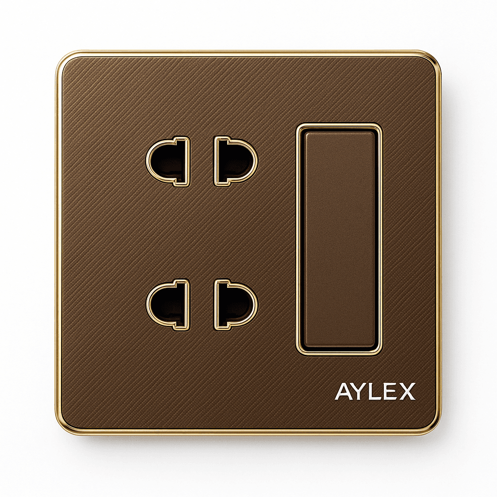 Key + 2 Electric Slot 16a K2 Acrylic Brown Aylex 1-93