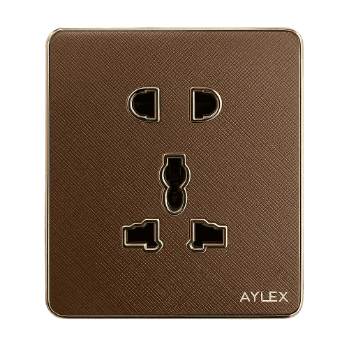Universal elektrik yuvası+sadə 16A K2 akrilik qəhvəyi Aylex