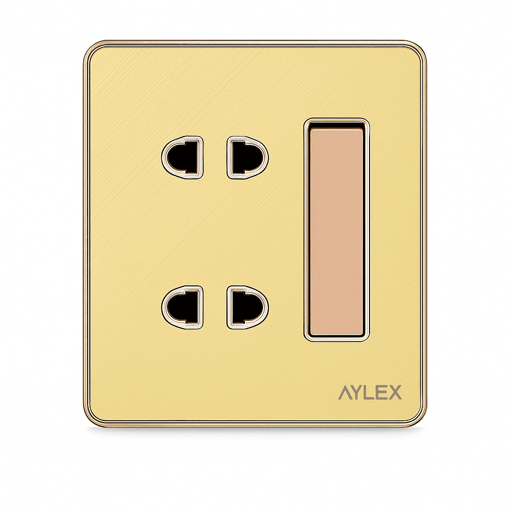 Key + 2 Electric Slot 16A K2 Acrylic Golden Aylex 1-59