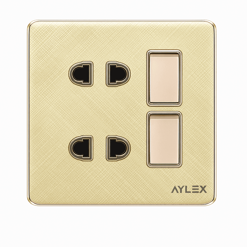 Key 2li + 2 Electric Slot 16A K2 Acrylic Golden Aylex 1-60