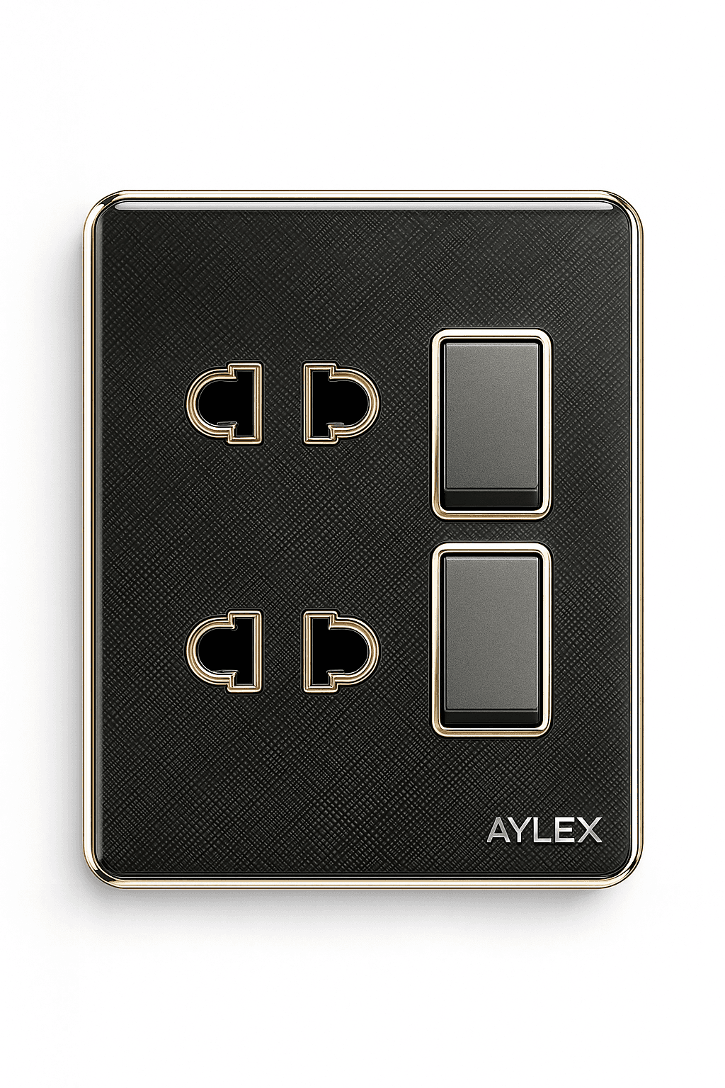 Key 2-li + 2 Electric slot 16A K2 Acrylic gray Aylex 1-77