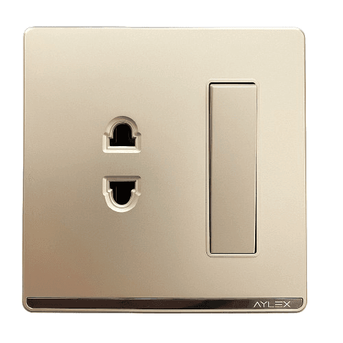 Açar+elektrik yuvası 16A A4 qızılı Aylex