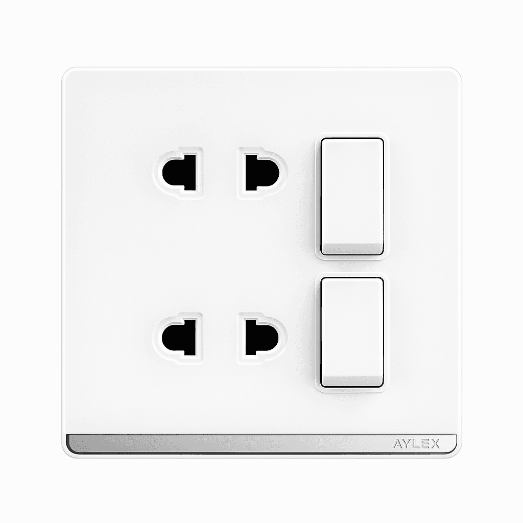 Açar 2-li+2 elektrik yuvası 16A A4 ağ Aylex