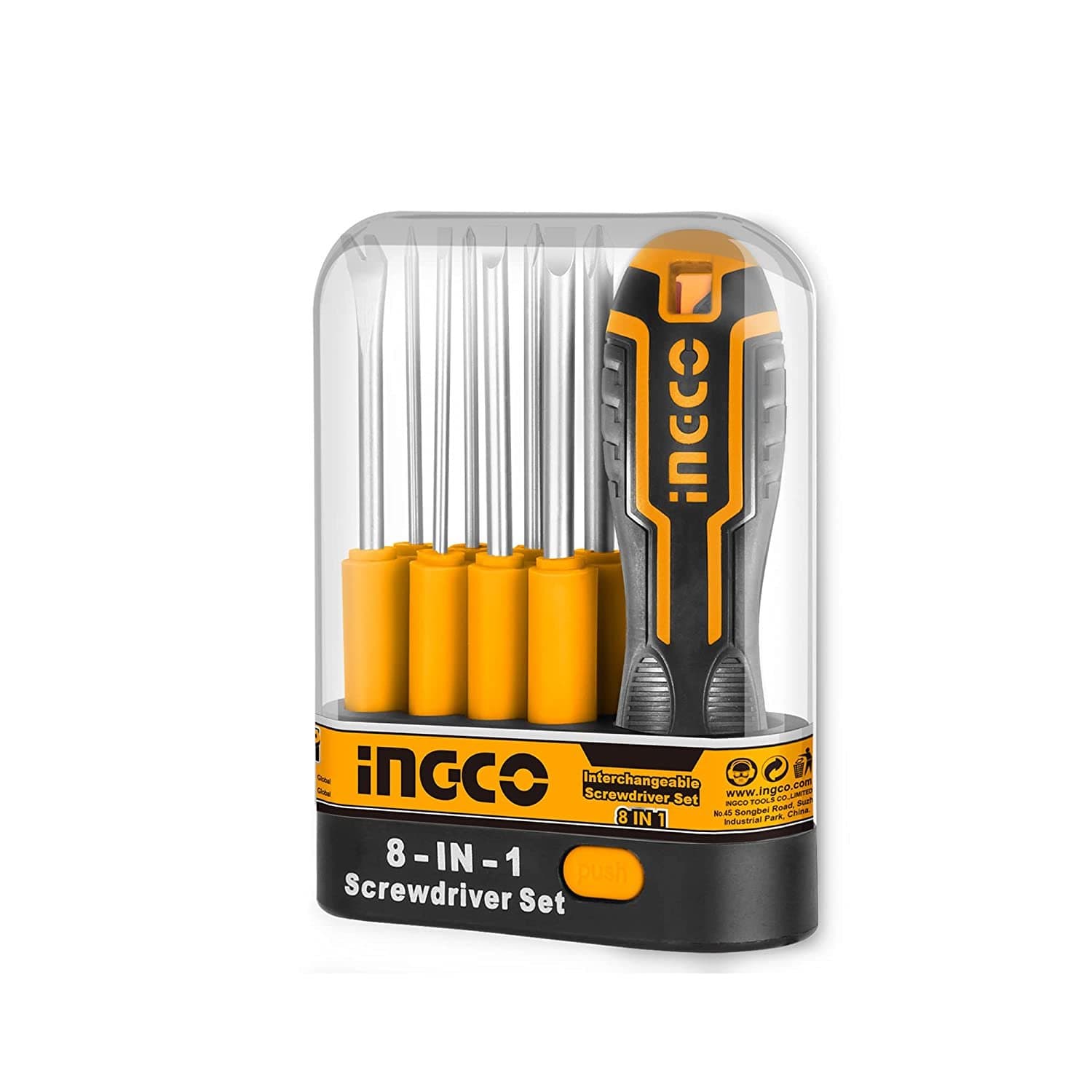 Screwdriver set Yellow 9 pieces Ingco AKISD0901