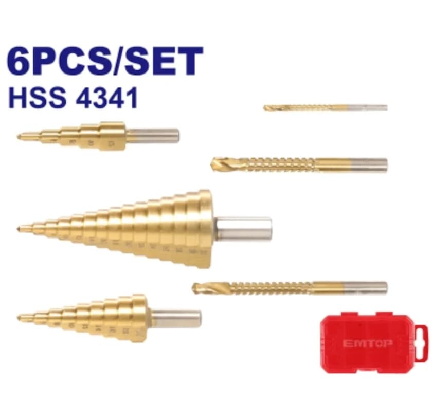 Stepped Sverlo set 6 pieces EMTOP ESDL2061