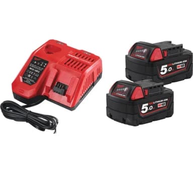 Charger and 2 pieces of 2 5.0ah M18 battery Milwaukee 4933459217