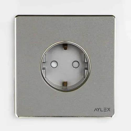 Elektrik yuvası torpaqlı 16A K2 akrilik boz Aylex