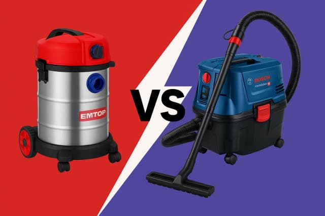 Строительные пылесосы Bosch GAS 15 PS и Emtop 1400W