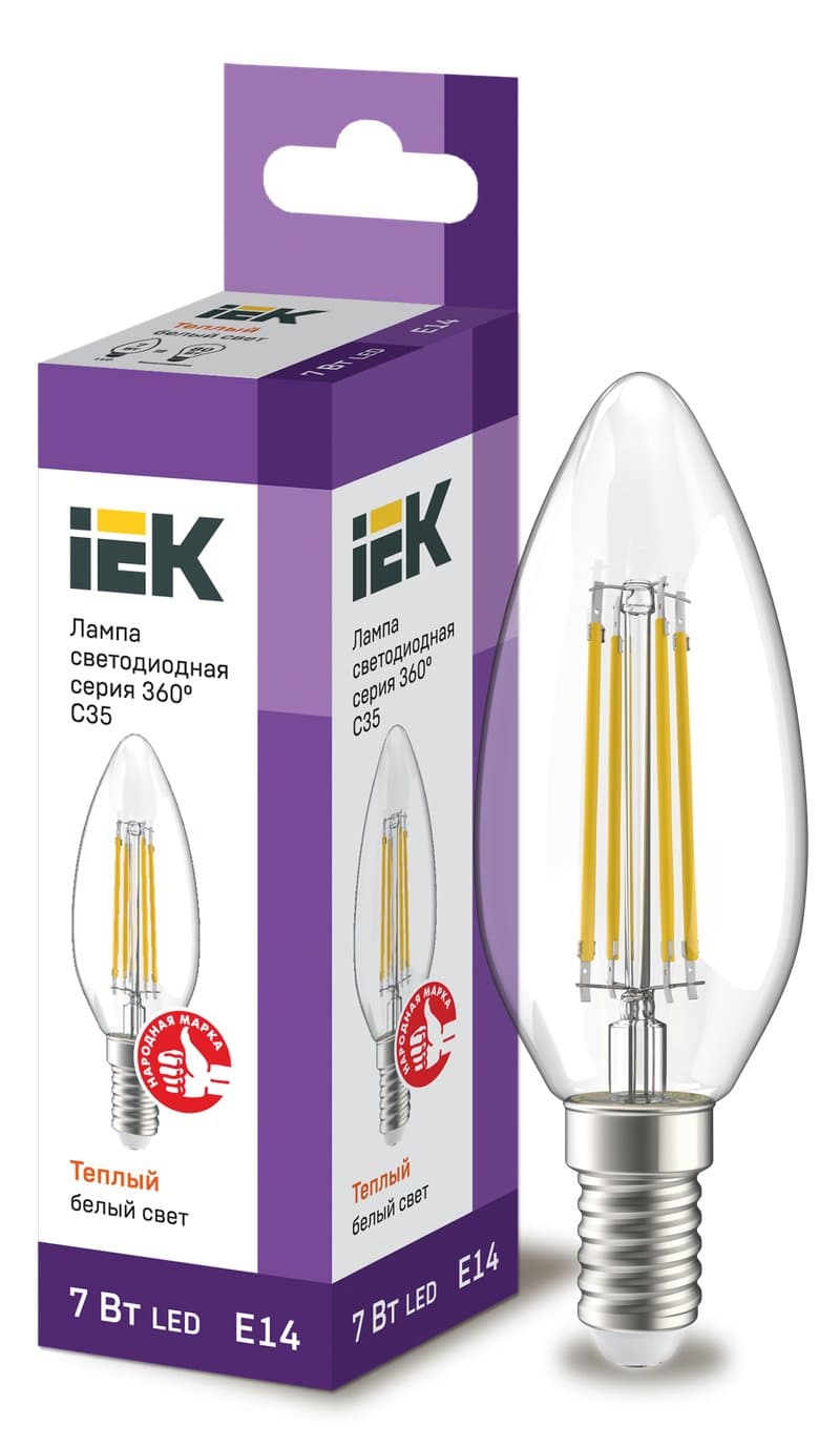 Светодиод E14 Damascus ST35 360 ° 7W 3000K 230V IEK