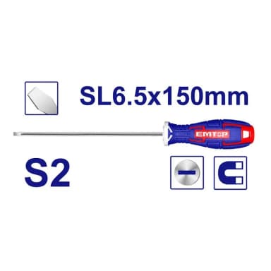 Screwdriver SL 6.5X150MM EMTOP ESDRSL6602