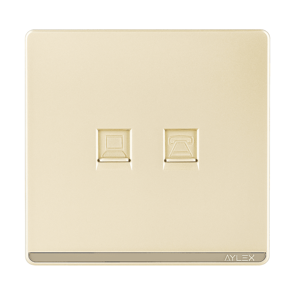 Phone + Computer RJ45 Nest A4 Gold Aylex 1-13