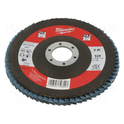 Flap Disc Zirkonium 125mm G40 Milwaukee 4932472224