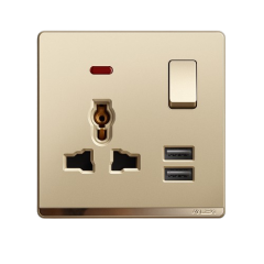 Universal yuva+açar+indiqator+2usb A4 qızılı Aylex 1-5