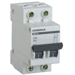 2x20A C tipli 4.5kA Avtomat BA47-29 Generica