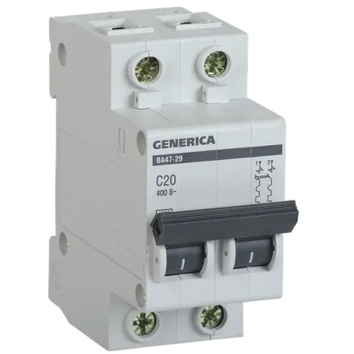 2x20A C tipli 4.5kA Avtomat BA47-29 Generica