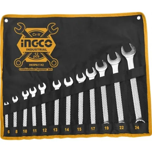 Qayıcnı-nakidnoy açar dəsti 12 parça 6-24mm INGCO HKSPA1142 Qayıcnı-nakidnoy açar dəsti 12 parça 6-24mm INGCO HKSPA1142