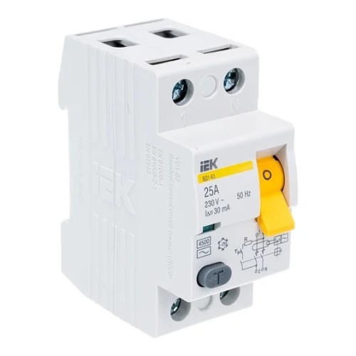 Дифференциальное электричество (UZO) VD1-63 2R 25A 30MA IEK MDV10-2-025-030