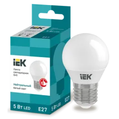 LED E27 Sphere G45 5W 4000K 230V IEK