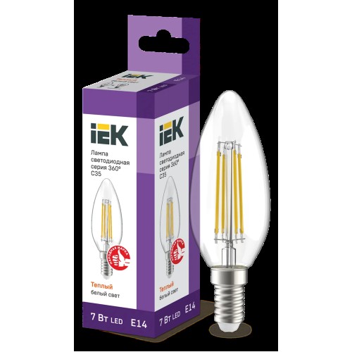 Led E14 şam donuq şüşə C35 360° 7W 3000k 230V İEK