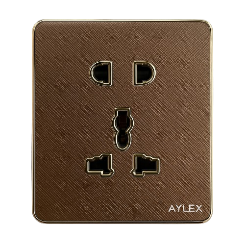 Universal elektrik yuvası+sadə 16A K2 akrilik qəhvəyi Aylex 1-91 Universal elektrik yuvası+sadə 16A K2 akrilik qəhvəyi Aylex 1-91