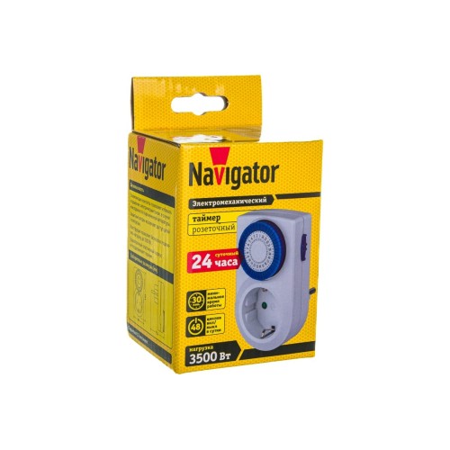 Таймер NTR-AS01-WH Electromex. Розетка Навигатор 61557