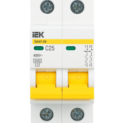 Avtomatik elektrikaçarı ВА47-29 2P25A 4,5кА х-ка C İEK MVA20-2-025-C